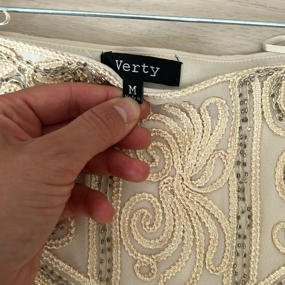Verty Cream Embroidered Pencil Skirt - Picture 2 of 5